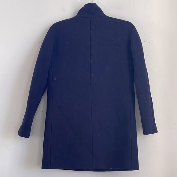 J. Crew Cocoon Stadium Cloth wool blend full zip mock neck midi coat sz 0 - Picture 6 of 6